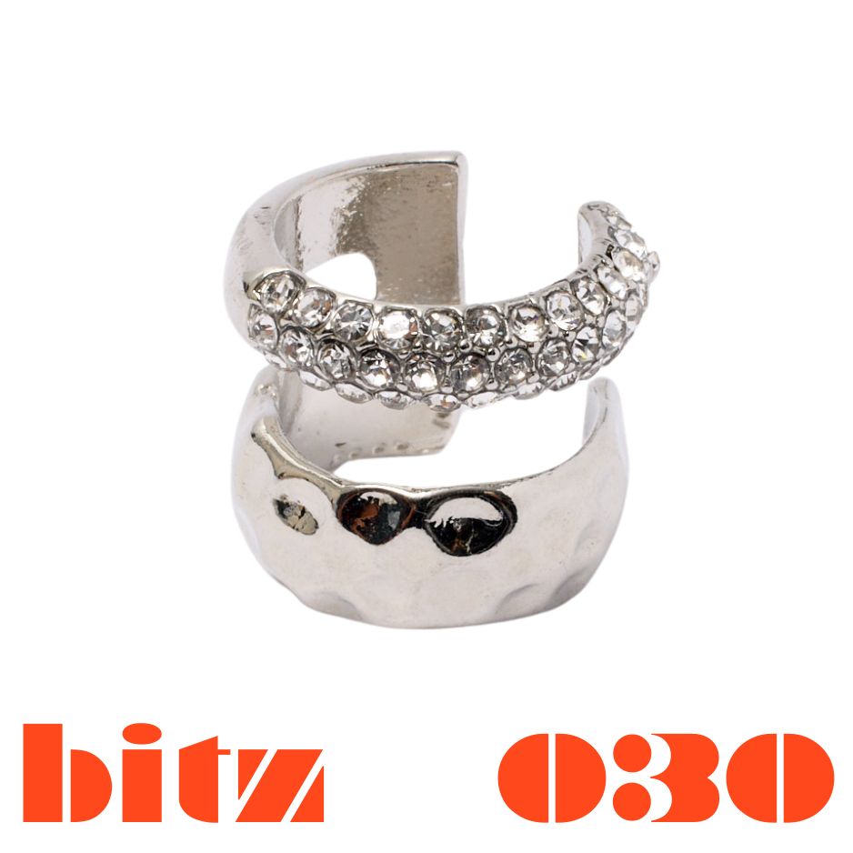 ghost image of silver plated ear cuff