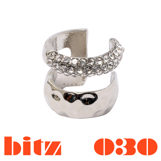 ghost image of silver plated ear cuff